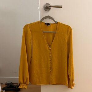 1. State Golden Button-Down Blouse Size XS